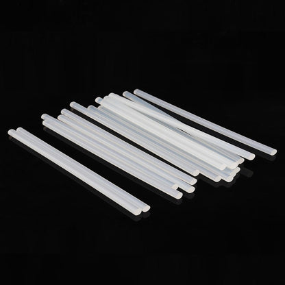 Pistola de pegamento termofusible, 10/20/50 barras de silicona transparentes para pistola de 7/11 mm, herramientas de bricolaje, almacenamiento para armarios de cocina