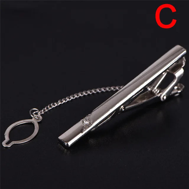 Clip de corbata de metal nuevo para hombre, broche de corbata de boda, broche de corbata de caballero, alfiler de corbata de cristal para accesorios de hombre, joyería.
