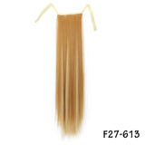 32inches Synthetic Ponytail Hair Extension Clip in Fake Wig Hairpiece Blonde Wrap Around Pigtail Long Smooth Overhead Pony Tail
