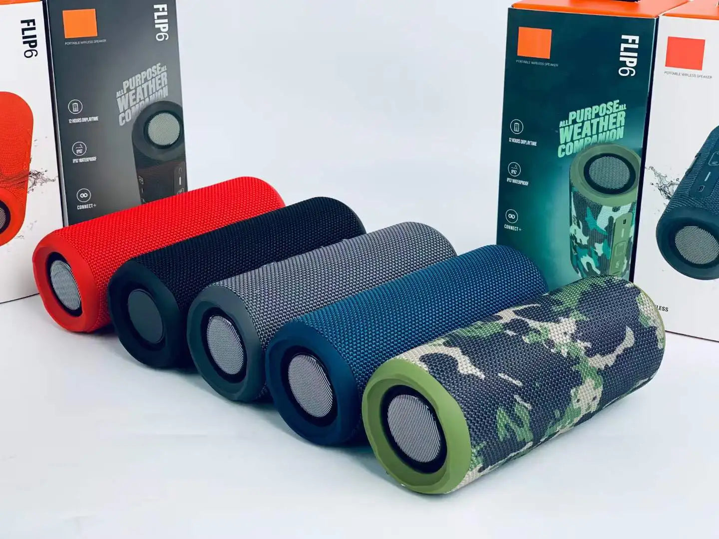 EONKO FLIP6 Portable Stereo Wireless Bluetooth Speaker with TF USB FM AUX Handsfree TWS Power Bank Type C Charging