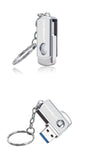 Stainless Steel USB 3.0 USB Flash Drive 256GB 128GB Rotation Pen Drive 16GB 32GB 64GB Pendrive USB Memory Stick with Keychain