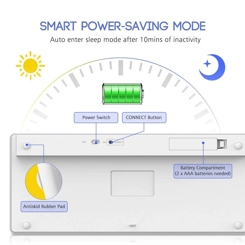 Russian Spanish French German Hebrew Brazil-Portuguese Ultra Slim Universal Wireless Bluetooth Keyboard for iOS Android Win