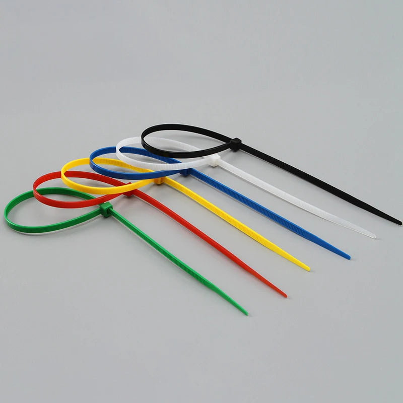100PCS 3/4/5 Series Self-Lock Cable Ties Plastic Nylon Cable Ties Fasten Loop Cable Organizer Nine Colors Binding Belt
