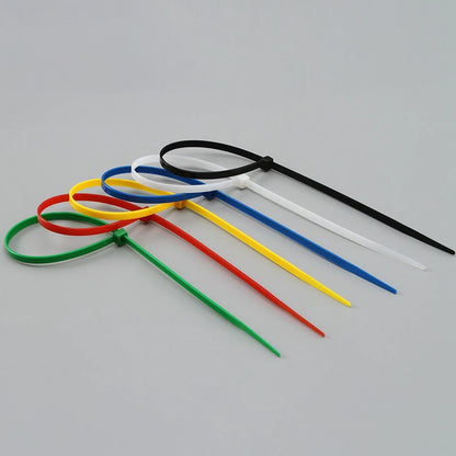 100PCS 3/4/5 Series Self-Lock Cable Ties Plastic Nylon Cable Ties Fasten Loop Cable Organizer Nine Colors Binding Belt
