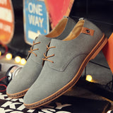 2024 Spring Suede Leather Men's Oxford Casual Shoes Classic Sneakers Comfortable Footwear Dress Shoes Large Size Flats