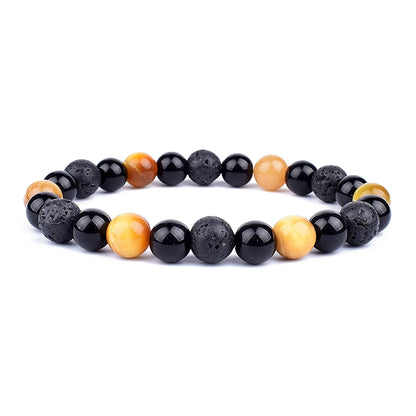 Pulseras de cuentas de obsidiana negra natural, hematita, ojo de tigre, para hombres, protección magnética de la salud, joyería para el alma de las mujeres, pulsera para hombre 