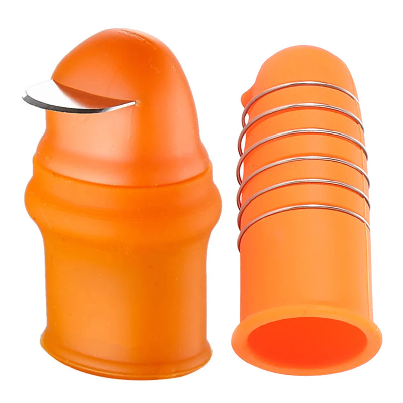 Silicone Thumb Knife Finger Protector Gears Cutting Vegetable Harvesting Knife Pinching Plant Blade Scissors Garden Tools