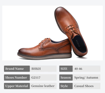 BHKH Male Sneakers Autumn/Winter traf Leather Men Casual Shoes Business Work Office Lace-up Dress shoes For Men Size47
