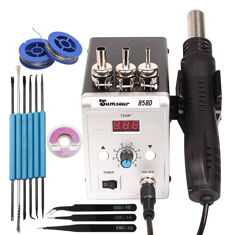 Hot Air Gun 858D 700W BGA Rework Solder Station 220V/110V For SMD SMT Heat Soldering Station Welding Repair Tools
