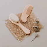 Newborn Baby Natural Wooden Boys Girls Soft Wool Hair Brush Head Comb Infant Head Massager Portable Bath Brush Comb For Kids