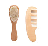 Newborn Baby Natural Wooden Boys Girls Soft Wool Hair Brush Head Comb Infant Head Massager Portable Bath Brush Comb For Kids