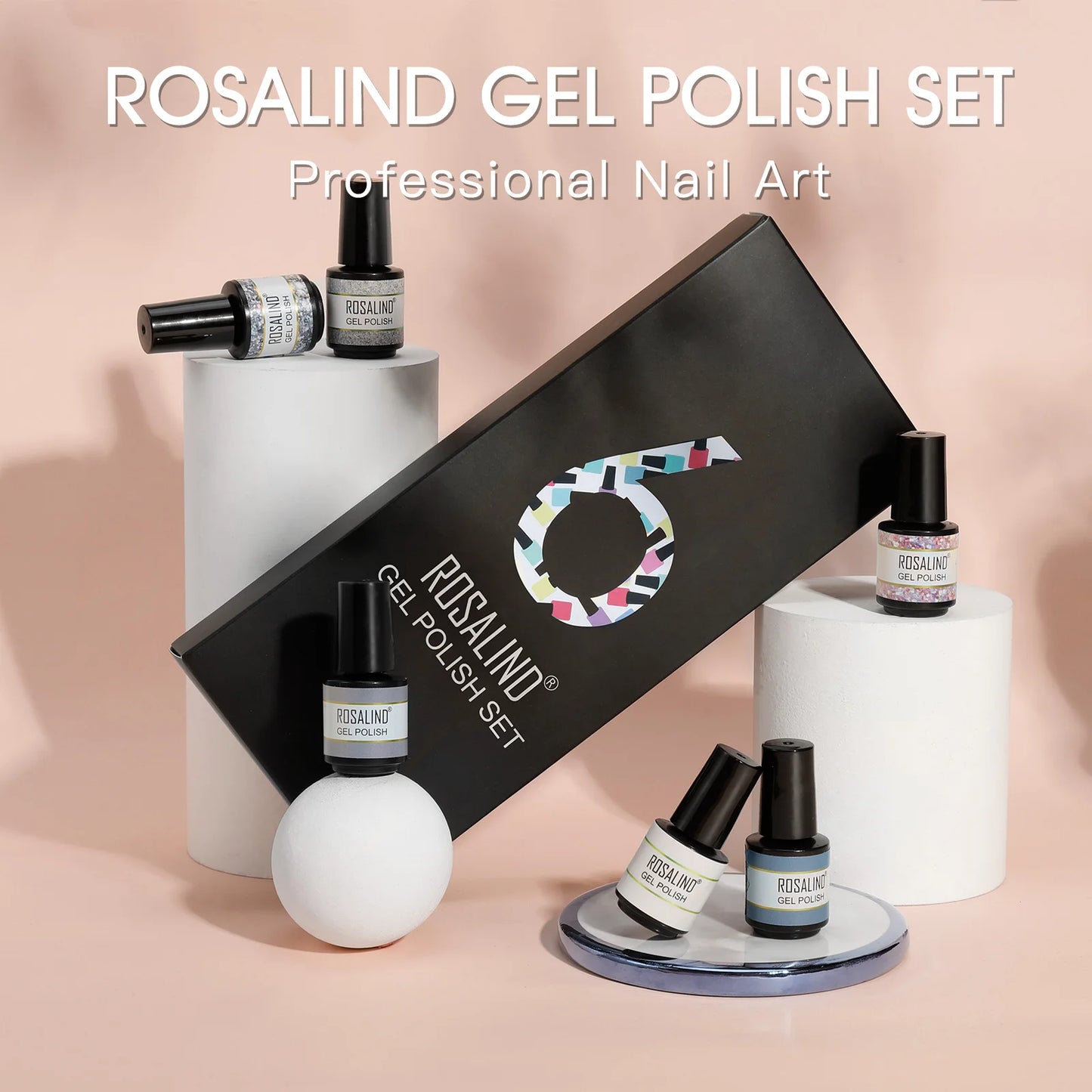 ROSALIND Nail Gel Manicure Set Hybrid Varnish Kit For Nails Art UV Lamp Semi Permanent Nail Gel Polish Set With Good Pack