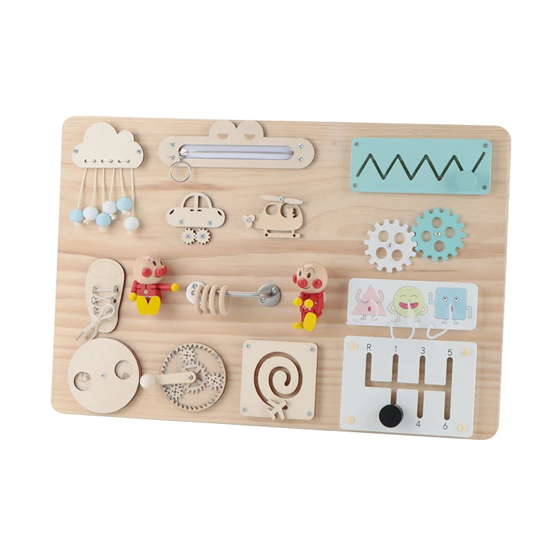 Wooden Busy Board DIY Toy Baby Montessori Sensory Activity Board Accessories For Children Locks Busyboard Parts Educational Toys