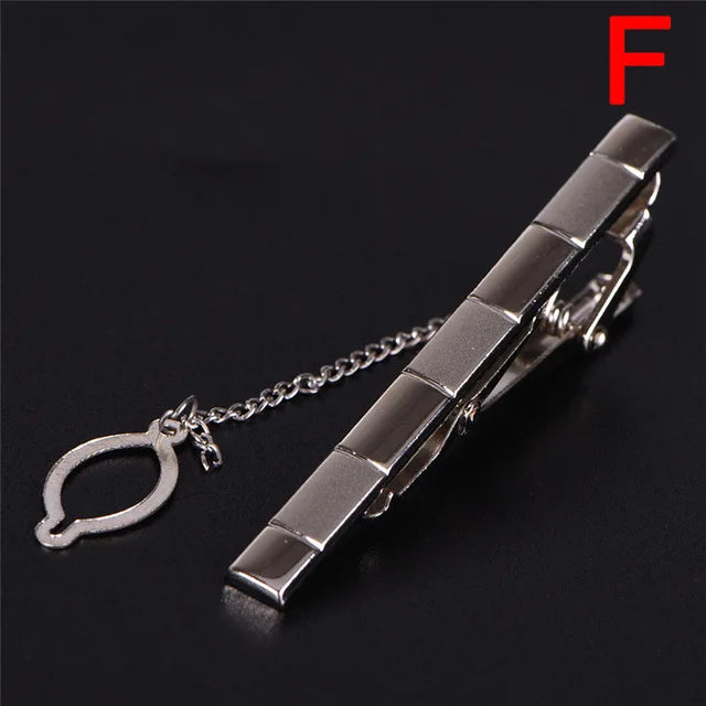 Clip de corbata de metal nuevo para hombre, broche de corbata de boda, broche de corbata de caballero, alfiler de corbata de cristal para accesorios de hombre, joyería.