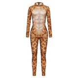 VIP FASHION 2025 Halloween Costumes for Men Animal Fox Cosplay Bodysuit Giraffe Leopard Zentai Jumpsuits Party Funny Male Outfit