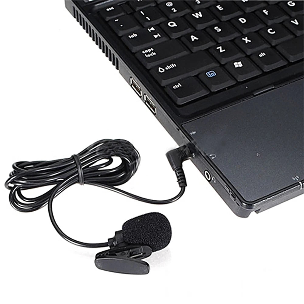 Podofo 3.5mm Universal Portable Mini Mic Microphone Hands Free Clip on Microphone Mini Audio Mic For Car Radio Loud Speaker