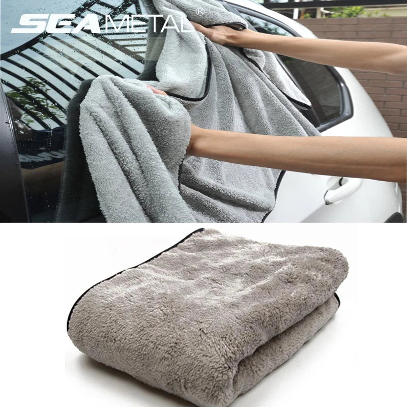 Toalla de microfibra para lavado de autos SEAMETAL, súper absorbente, para limpieza y secado de autos, paños multifuncionales para accesorios de lavado de autos.