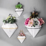 Marble Pattern Wall Hanging Flower Pot Creative Artificial Plant Dried Flower Pot Ceramic Flower Pot