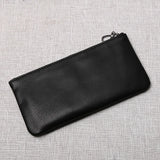ZRCX Men's Genuine Leather Long Zipper Wallet First Layer Cowhide Youth Ultra-Thin Handbag Wallet Trendy Brand Simple Wallet