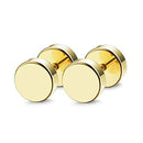 2 peças punk parafuso de aço inoxidável haltere gótico brincos para mulheres homens rua pop hip hop rock hipoalergênico brincos