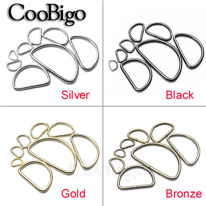 Metal D Ring D-rings Buckle for Belt Handbag Strap Bag Hardware Sewing Accessories 10mm 13mm 15mm 20mm 25mm 32mm 38mm 50mm