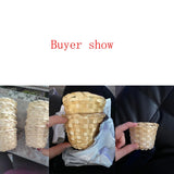 1PCs Small Basket Desktop Finishing Home Storage Bamboo Weaving Products Sundries Organizer Rattan Plant Box Wicker Basket