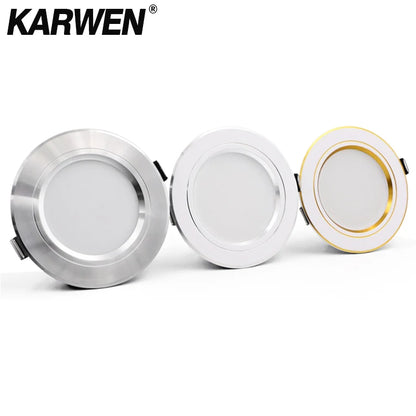 KARWEN LED Downlight Ouro/Prata/Branco Corpo 5W 9W 12W 15W 18W conduziu a luz de teto AC 220V 230V 240V para Refletor LED interno