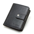ONTACT'S Genuine Leather Short Wallets for Men RFID Vintage Coin Purse Card Holder Male Money Clip Women‘s Wallet Bag HandbagC