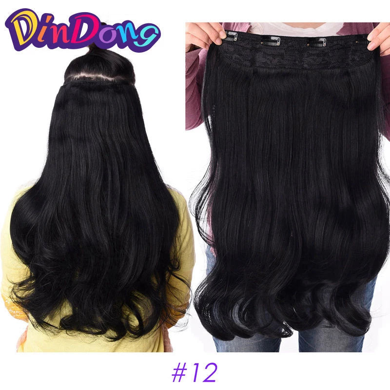 Extensões de cabelo ondulado com mola clip in 60 cm premium sintético resistente ao calor 190g