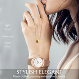 NAVIFORCE Reloj de Moda para Mujer, Relojes de Cuarzo para Mujer, Reloj de Pulsera Impermeable de Acero Inoxidable, Reloj Simple para Niña, Reloj Femenino