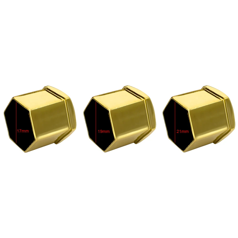20 piezas universales antioxidantes de 17, 19 y 21 mm, cromado brillante, ABS, para tapicería de neumáticos, ruedas, tuercas, tornillos, cubiertas protectoras, accesorios para coche