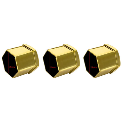 20 piezas universales antioxidantes de 17, 19 y 21 mm, cromado brillante, ABS, para tapicería de neumáticos, ruedas, tuercas, tornillos, cubiertas protectoras, accesorios para coche