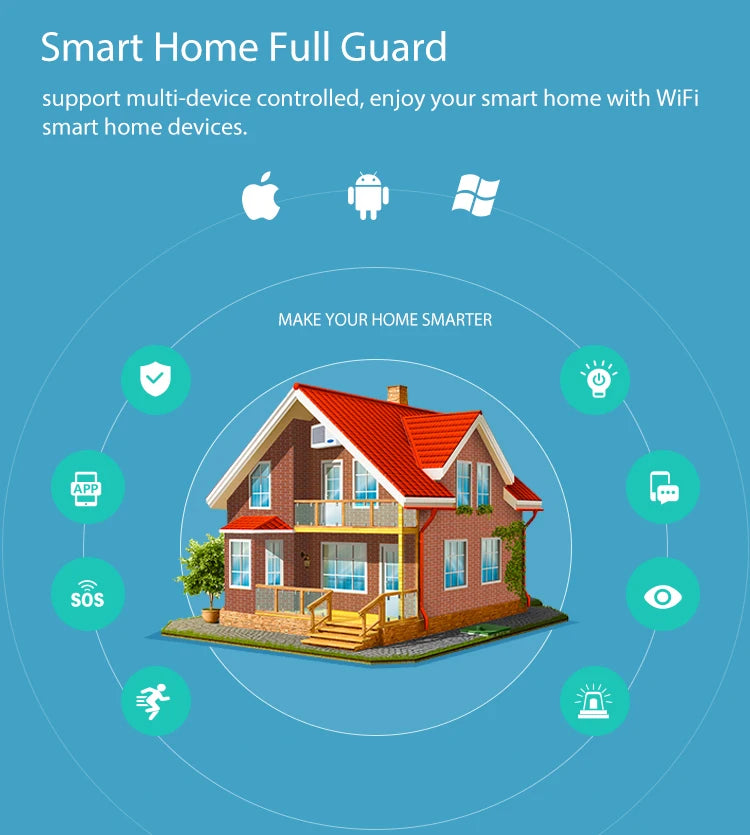 Alarma de sirena NEO Coolcam Smart Tuya Wifi con sensor de temperatura y humedad, compatible con Echo y Google Home Assistant