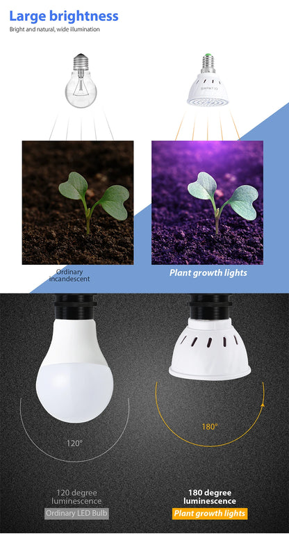 Phyto Led B22 Hydroponic Growth Light E27 Led Grow Bulb MR16 Full Spectrum 220V UV Lamp Plant E14 Flower Seedling Fitolamp GU10