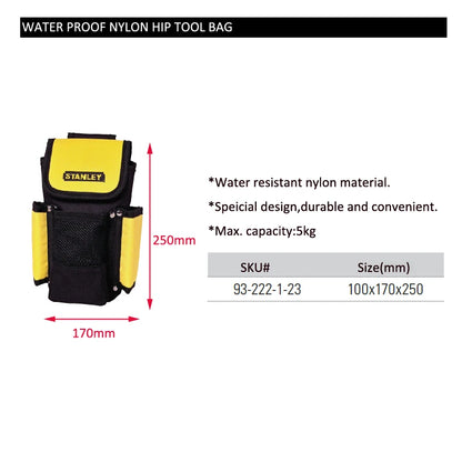Stanley-Durable impermeável cintura ferramenta sacos, tricô hip ferramentas saco, Nylon isqueiro, tamanho pequeno