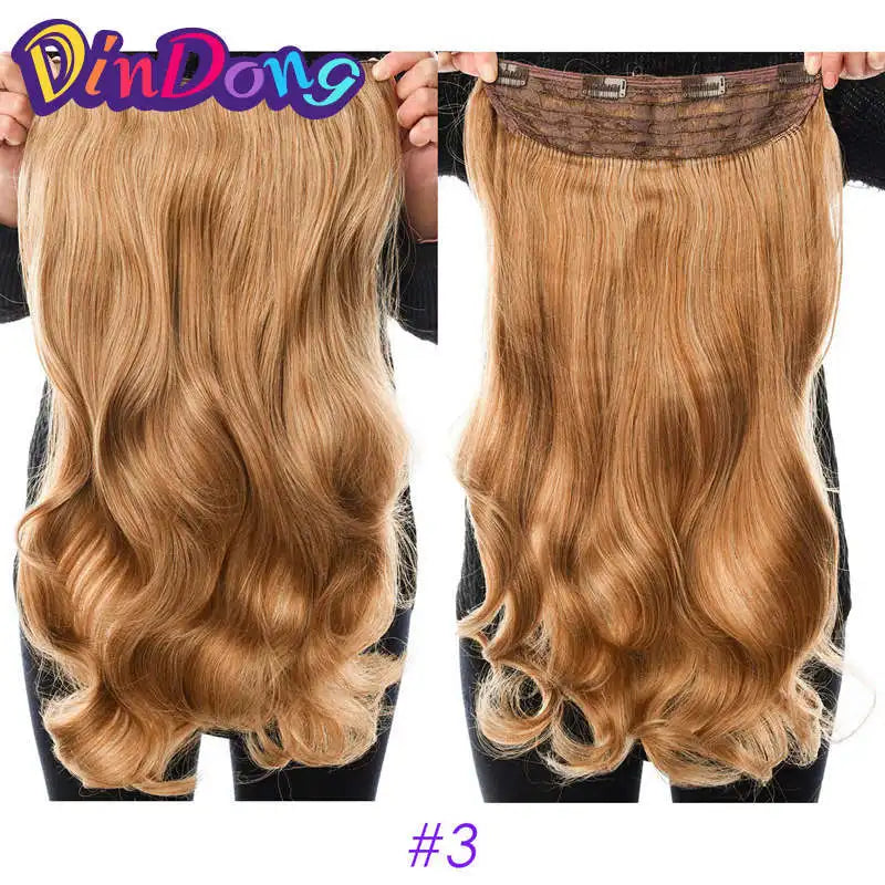 Extensões de cabelo ondulado com mola clip in 60 cm premium sintético resistente ao calor 190g