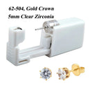 1 peça 316l aço cirúrgico descartável esterilizado unidades de piercing de orelha ferramentas de arma com brinco de cristal cz joias de piercing corporal