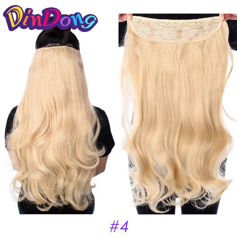 Extensões de cabelo ondulado com mola clip in 60 cm premium sintético resistente ao calor 190g