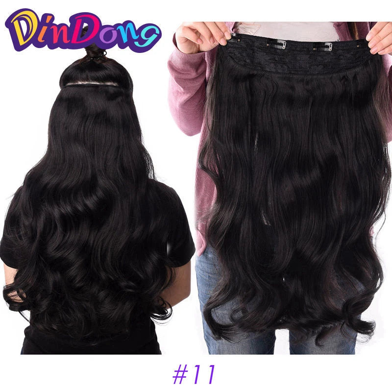 Extensões de cabelo ondulado com mola clip in 60 cm premium sintético resistente ao calor 190g