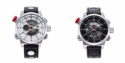 2024 NEW AMST Luxury Brand Men's Quartz LED Watches Men Fashion Casual Sports Clock Genuine Leather Military Wrist Watch