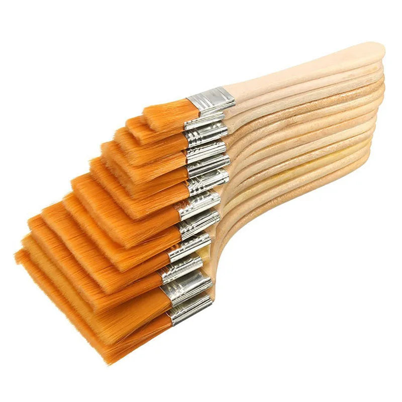 12-piece Set High-quality Nylon Mao Banshua Oil Paint Brush Artist BBQ Brush for Painting Art Easy to Clean Wooden Cleaning Brush