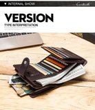 ONTACT'S Genuine Leather Short Wallets for Men RFID Vintage Coin Purse Card Holder Male Money Clip Women‘s Wallet Bag HandbagC