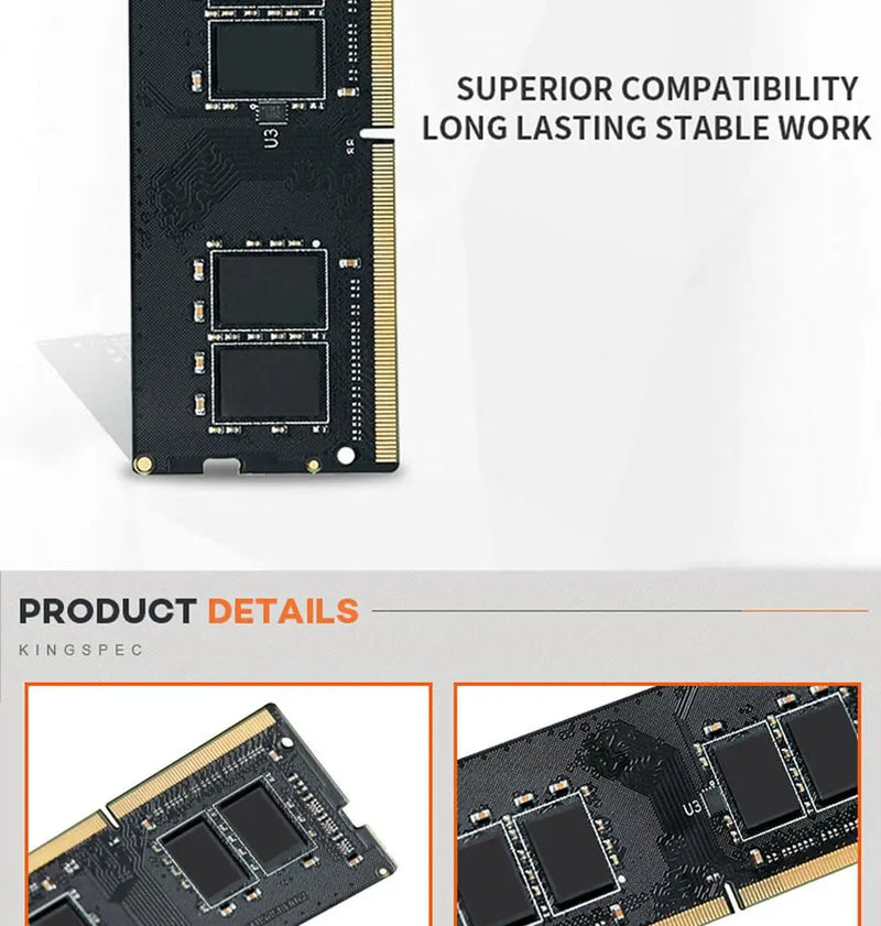 KingSpec Memoria Ram DDR4 8GB 16GB 32GB 2666 3200 RAM for Laptop Notebook Memoria RAM DDR4 1.2V Laptop RAM