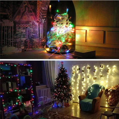 Luzes de natal 5m 10m 20m 30m 50m 100m led string luz de fadas 8 modos luzes de natal para festa de casamento luzes do feriado