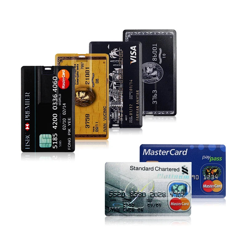 USB Flash Drive High Speed ​​Bank Credit Card Pen Drive 4GB 8GB 16GB Pendrive 32GB 64GB Memory Usb Stick Flash Drive 128GB