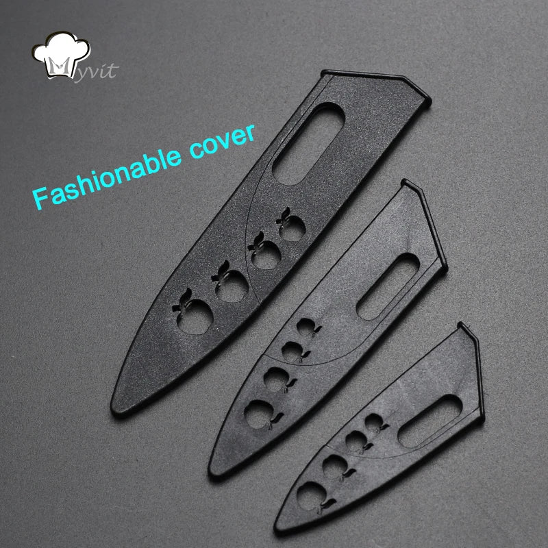 Juego de cuchillos de cerámica para cocina, utilidad para pelar, cortar frutas y verduras, herramienta de cocina con hoja de Zirconia blanca de 3, 4 y 5 pulgadas