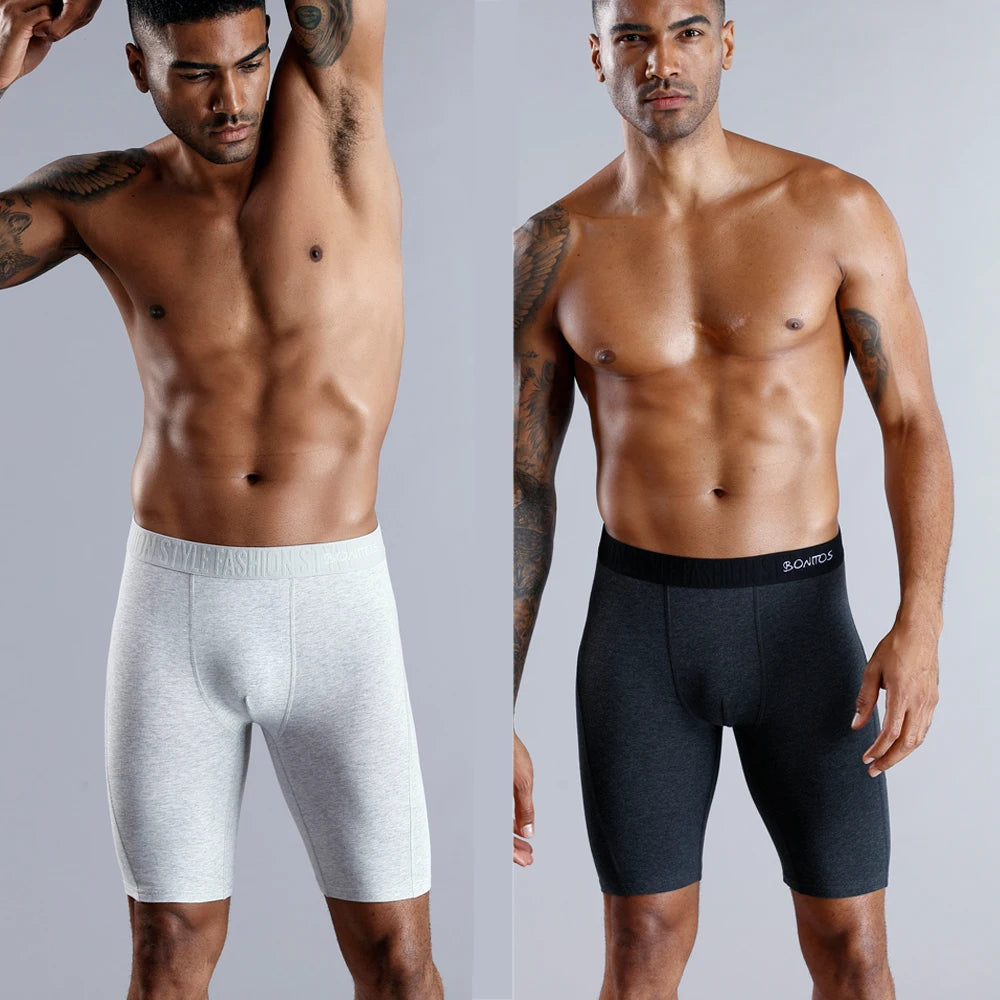 NICE Men Boxer Long leg Boxer Men Underwear Men Underpants Erkek Natural Cotton Sexy Boxer Shorts Top Brand Underwear Soft