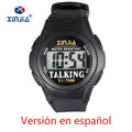 Xinjia novo relógio falante para homens e mulheres, casual, esportivo, digital, idosos, limitado, italiano, árabe, russo, coreano
