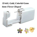 1 peça 316l aço cirúrgico descartável esterilizado unidades de piercing de orelha ferramentas de arma com brinco de cristal cz joias de piercing corporal