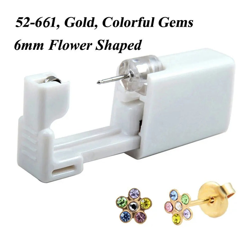 1 peça 316l aço cirúrgico descartável esterilizado unidades de piercing de orelha ferramentas de arma com brinco de cristal cz joias de piercing corporal